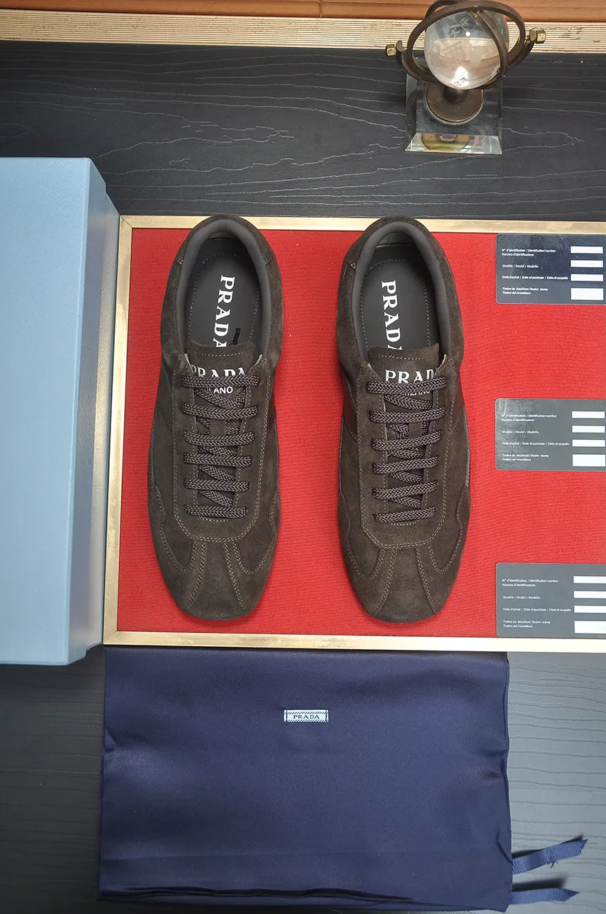 Men's shoes 💰560💶【PRADA】Couple's casual shoes, originally developed 1:1, made of high-mercerized cowhide with imported cowhide, silk sheepskin lining, rubber outsole, comfortable and soft on the feet, size for women: 35 to 41. Male 38 to 48💰🔥🔥🔥🔥🔥